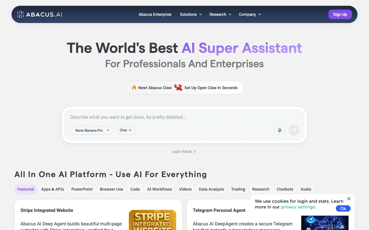 Screenshot of Abacus.AI