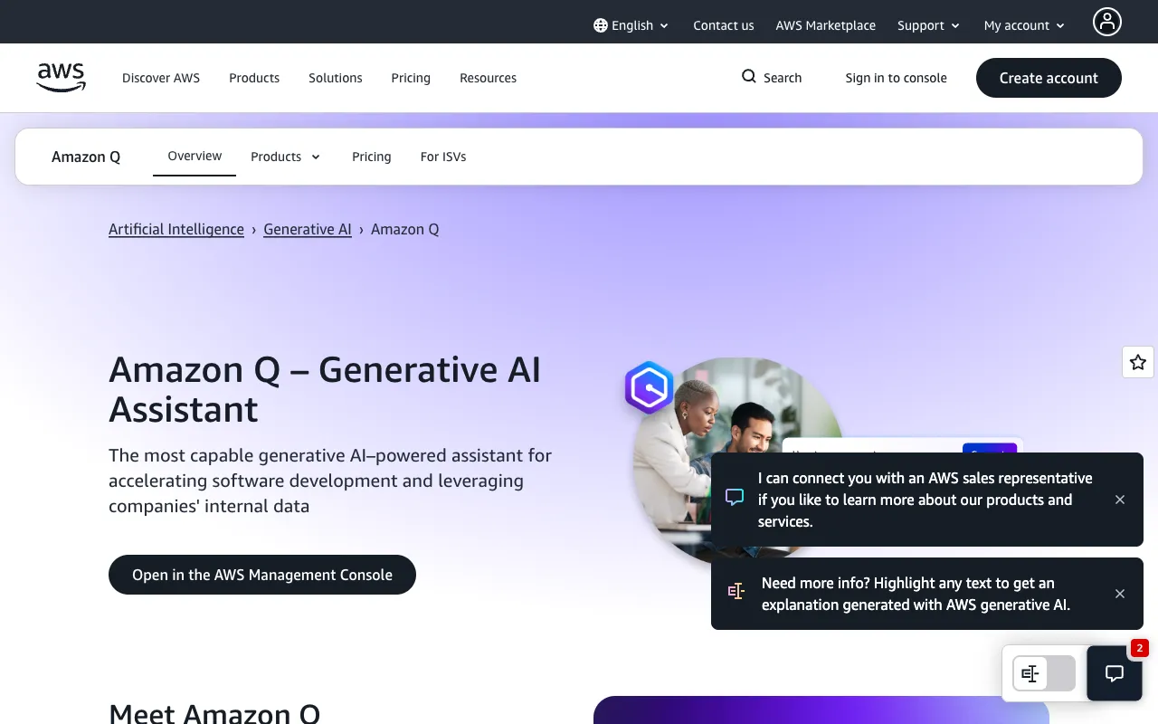 Screenshot of Amazon Q