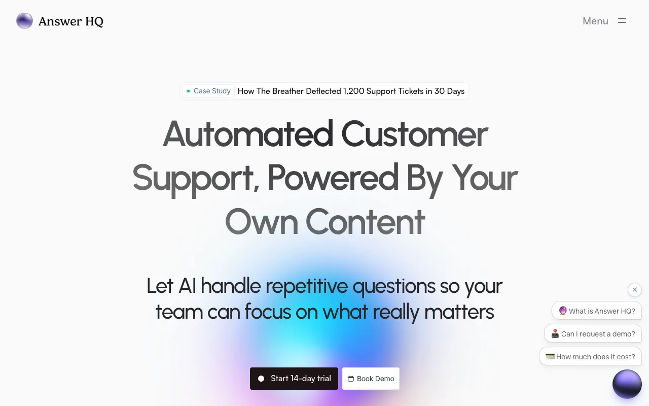 Screenshot of Answer HQ