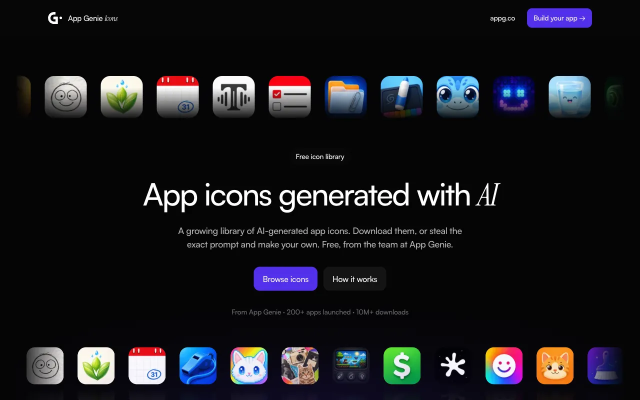 Screenshot of App Genie Icons
