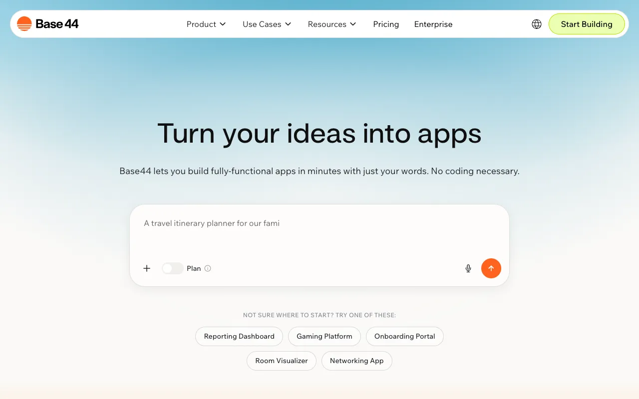 Screenshot of Base44