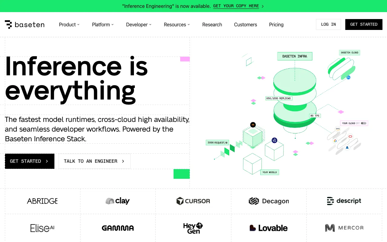 Screenshot of Baseten