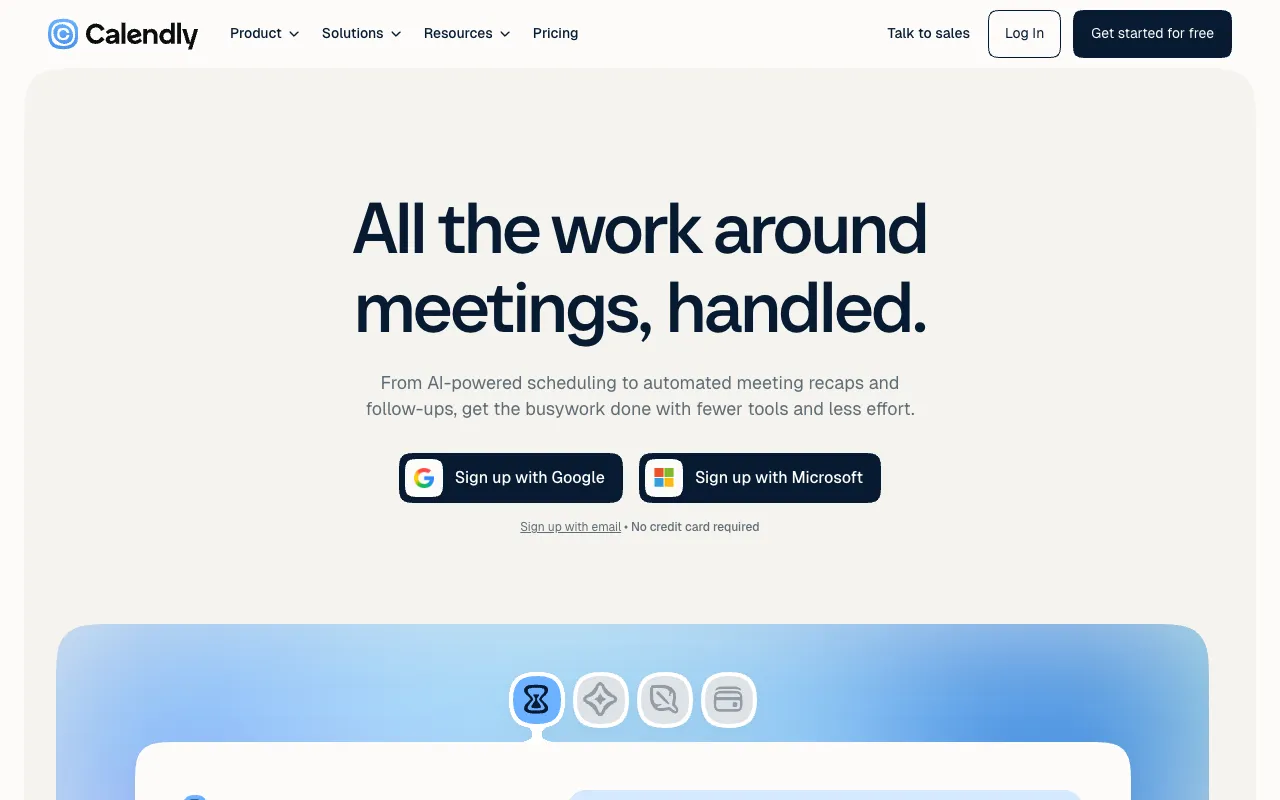 Screenshot of Calendly