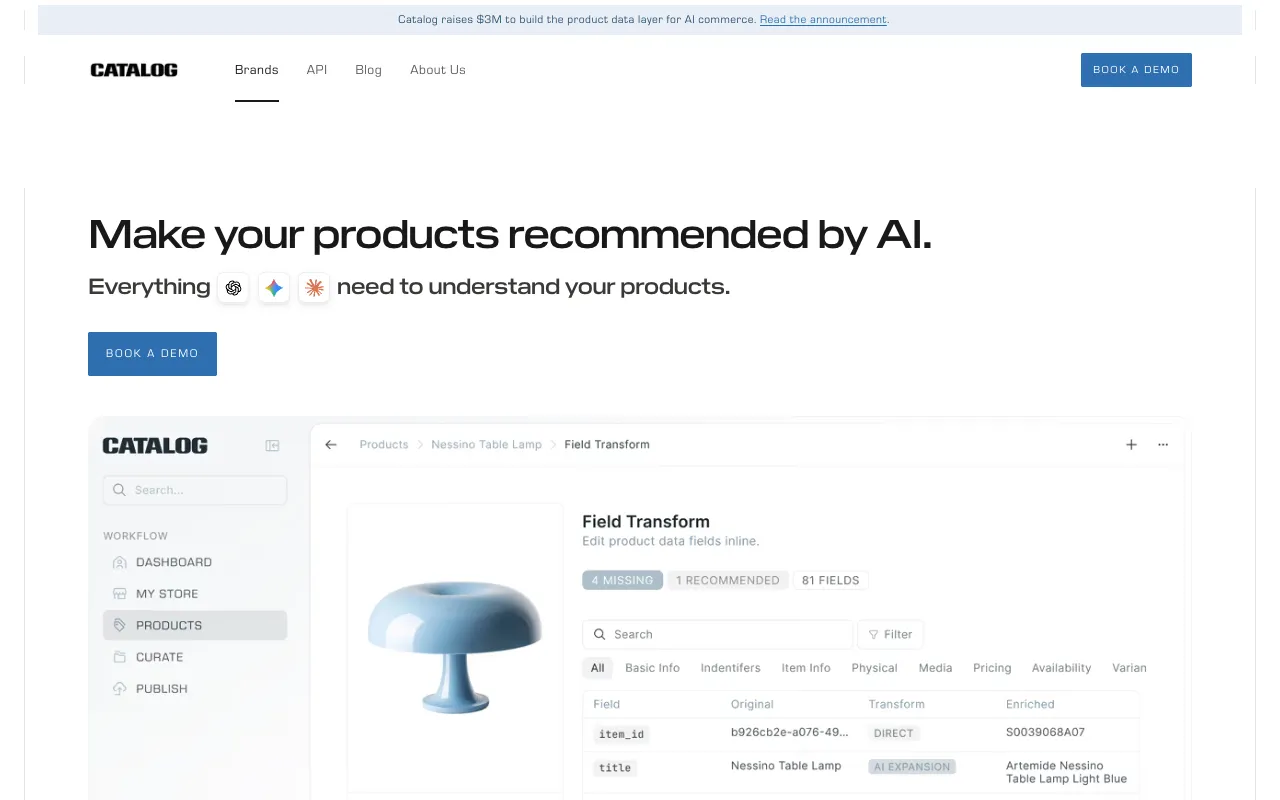 Screenshot of Catalog
