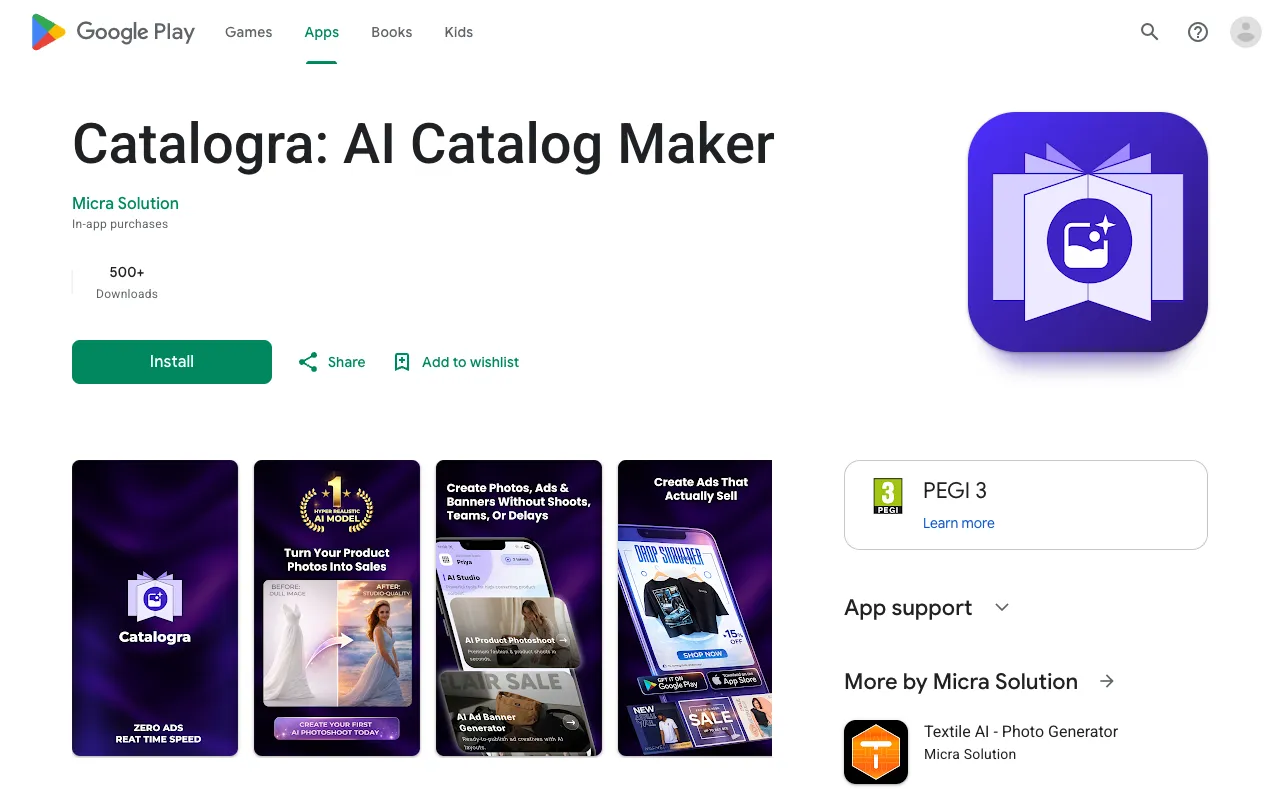 Screenshot of Catalogra
