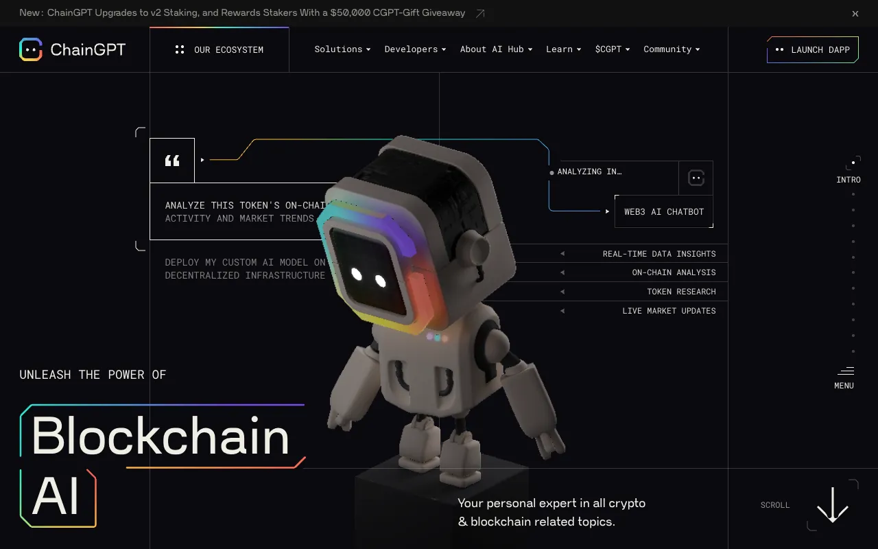 Screenshot of ChainGPT