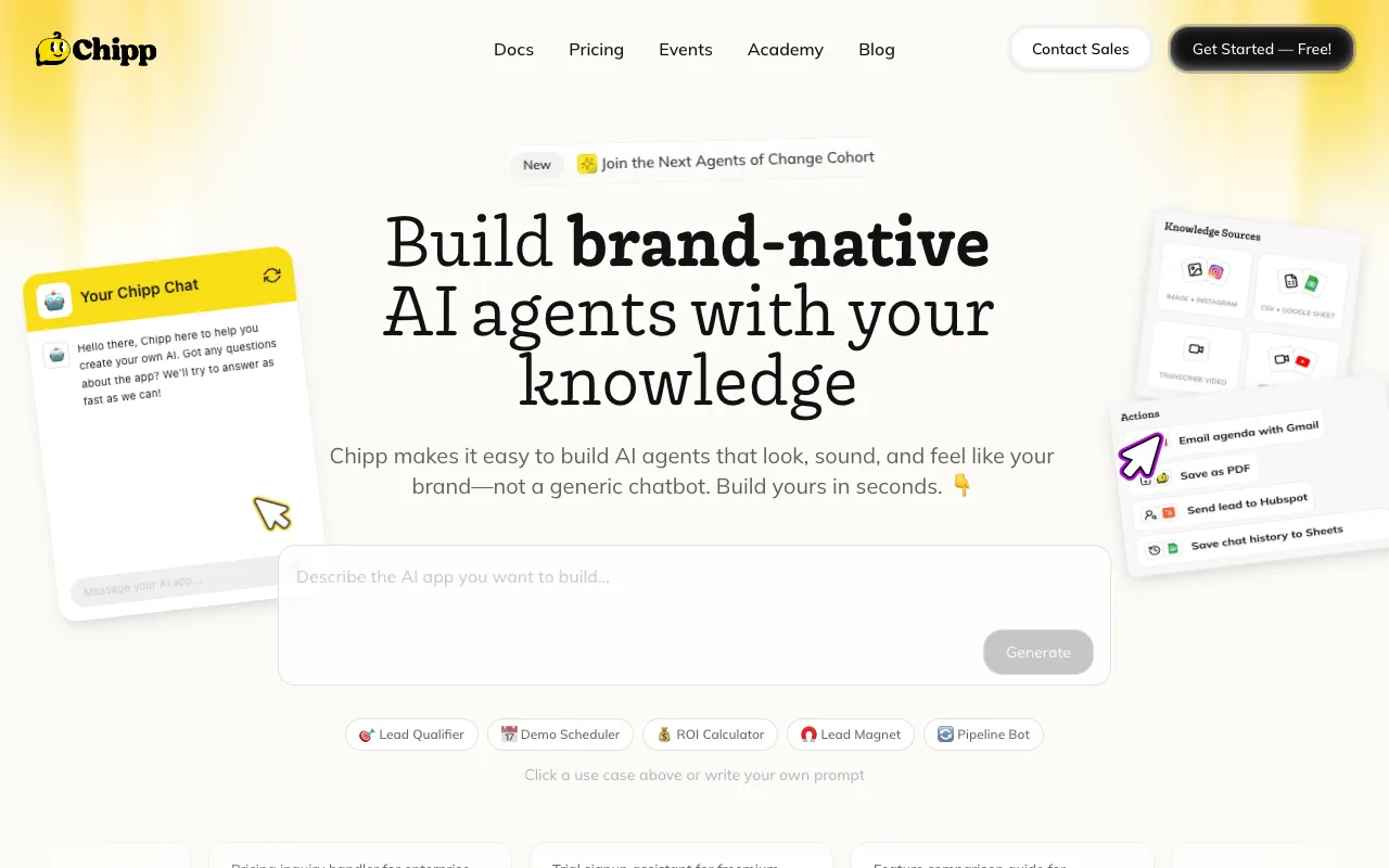 Screenshot of Chipp AI