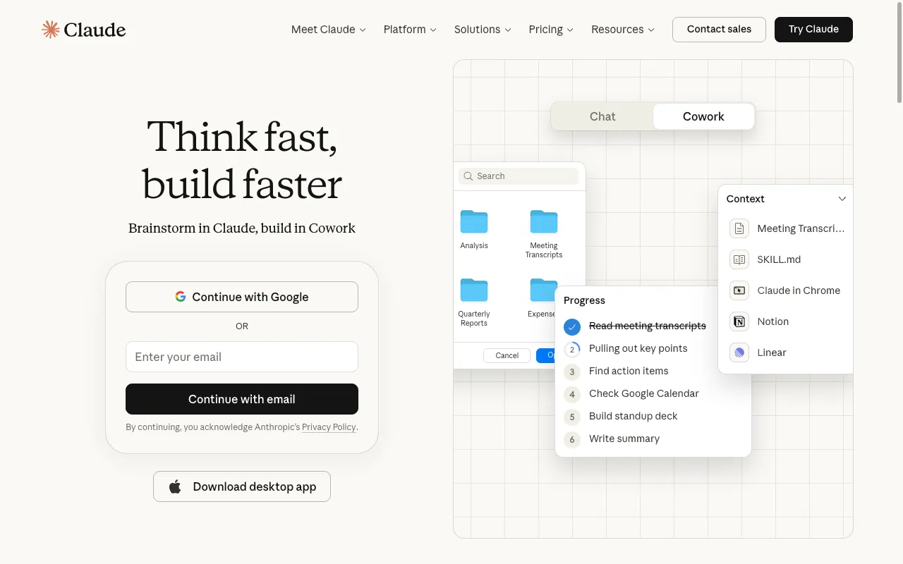 Screenshot of Claude