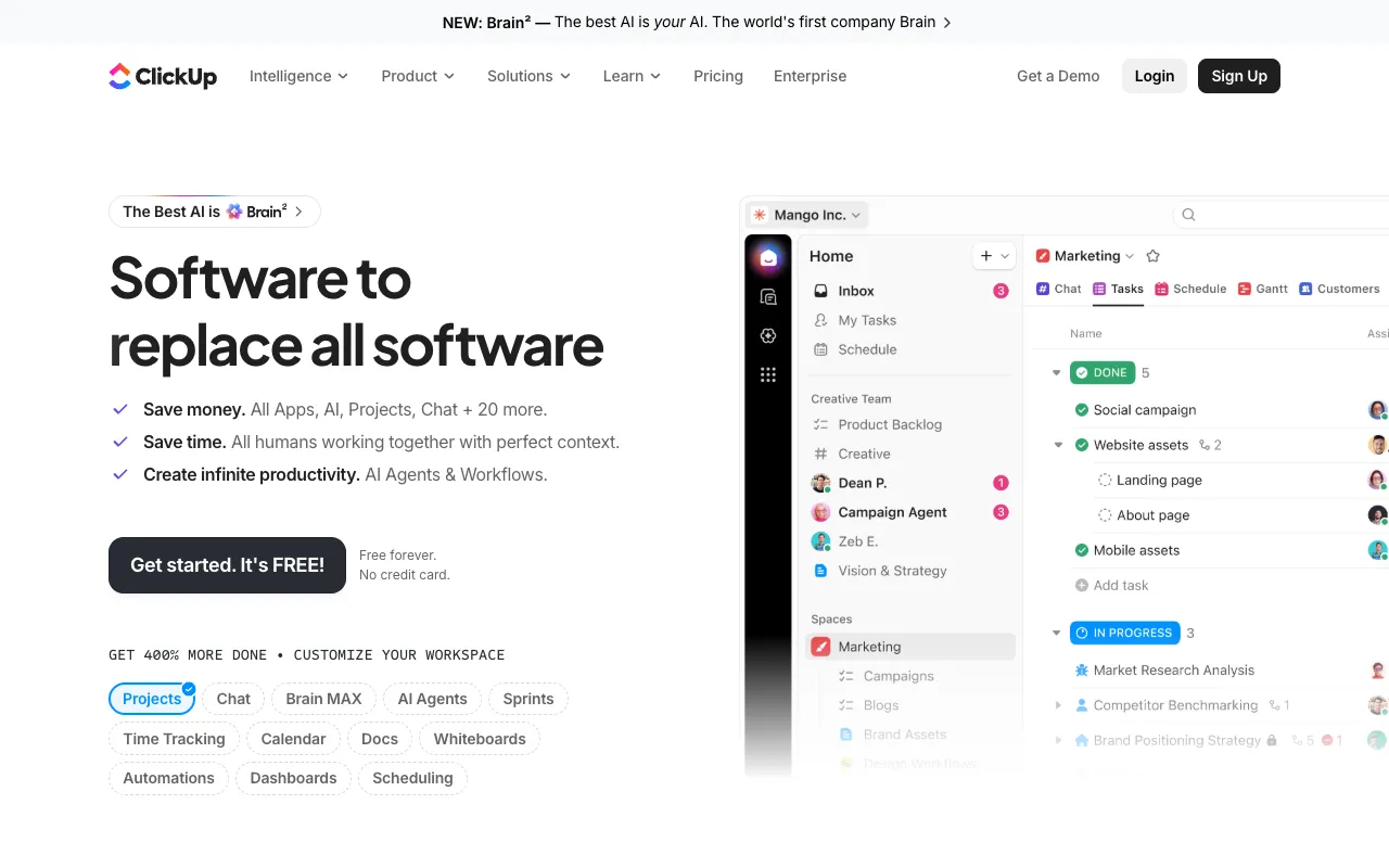 Screenshot of ClickUp