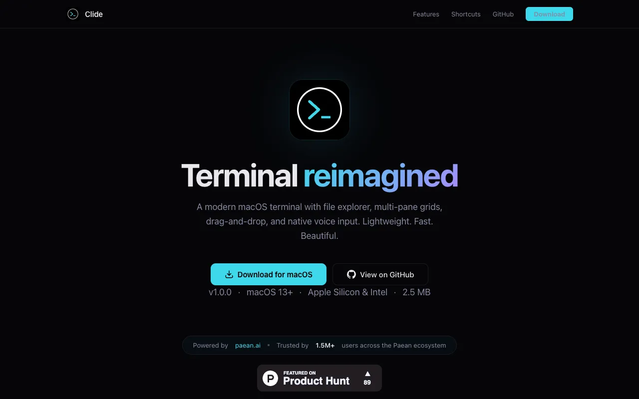 Screenshot of Clide
