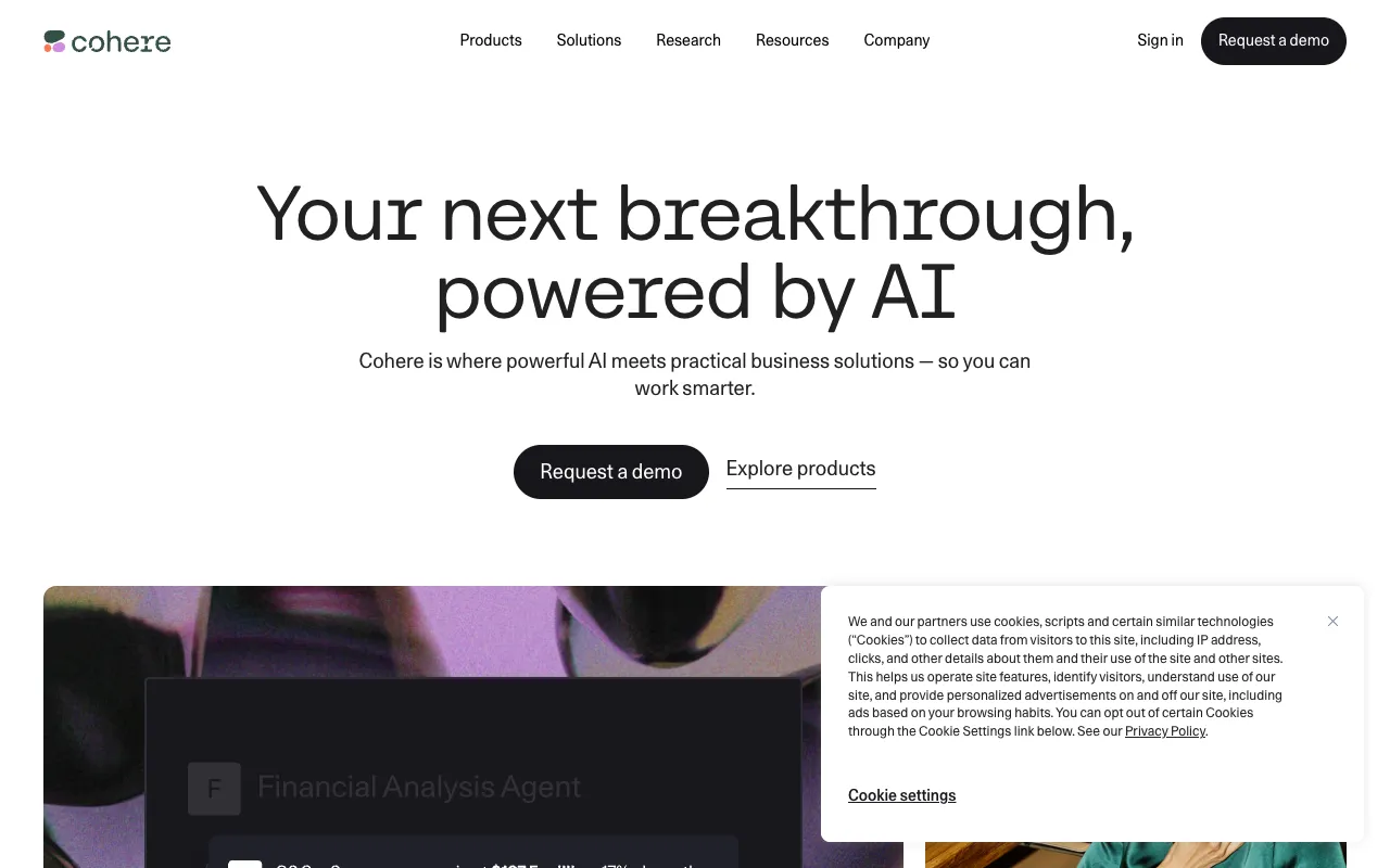 Screenshot of Cohere