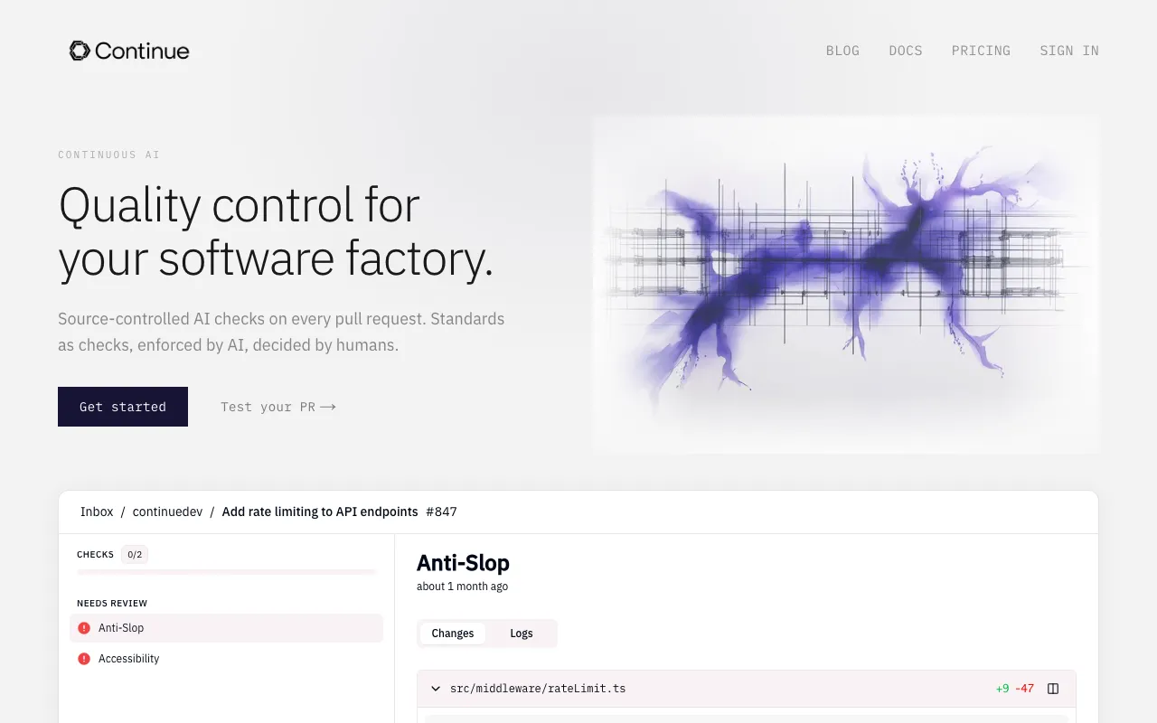 Screenshot of Continue