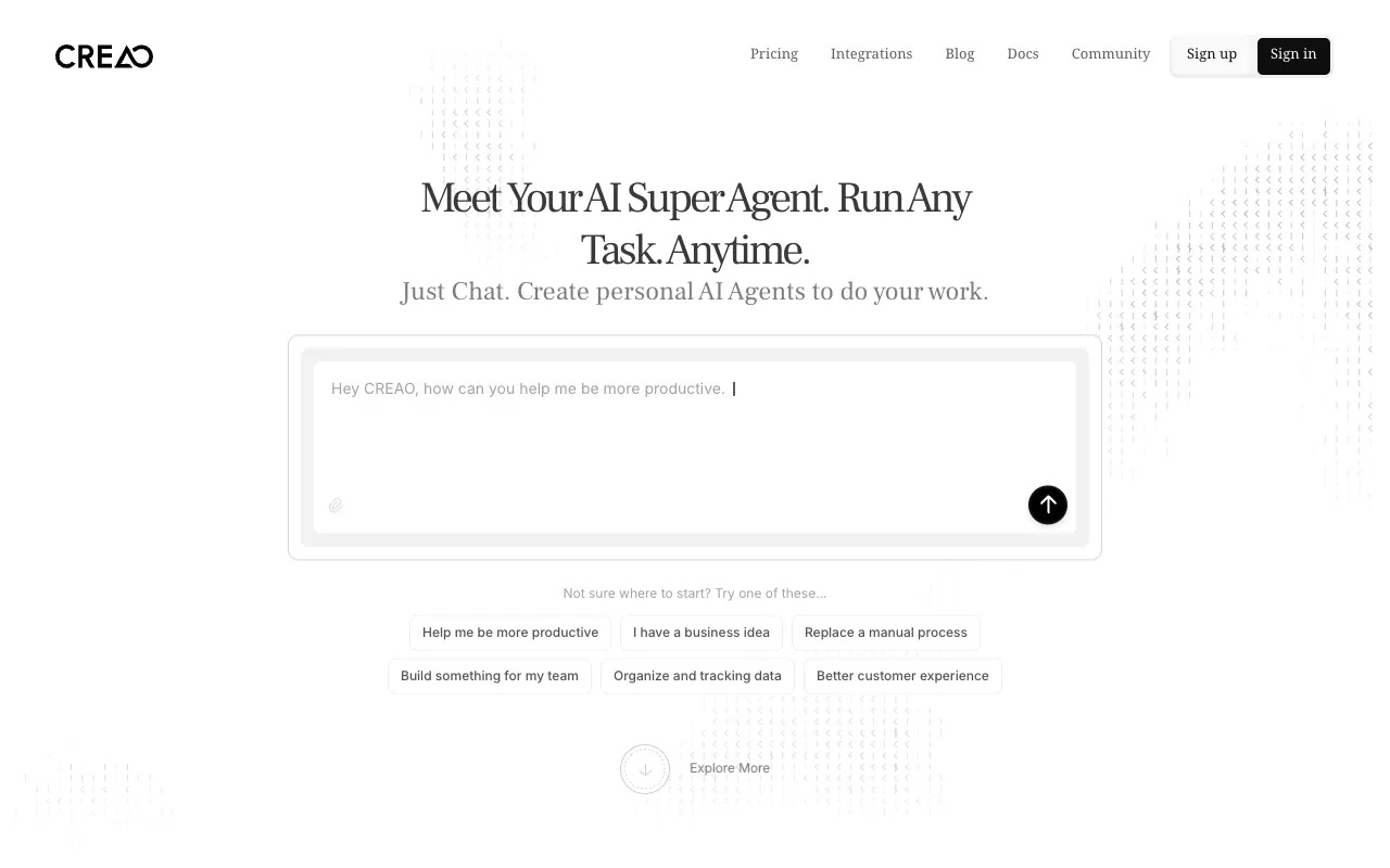 Screenshot of Creao AI