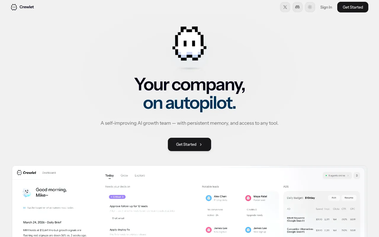 Screenshot of Crewlet