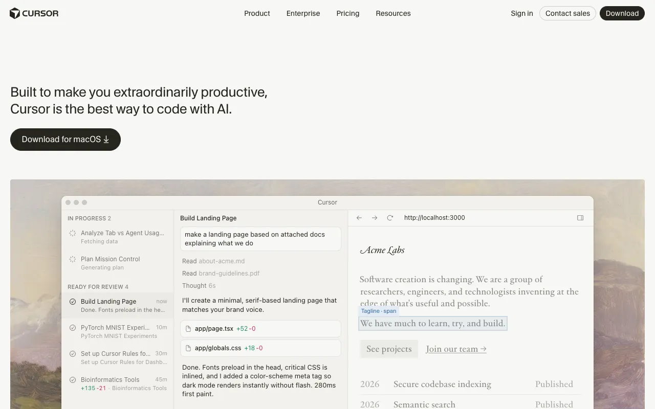 Screenshot of Cursor