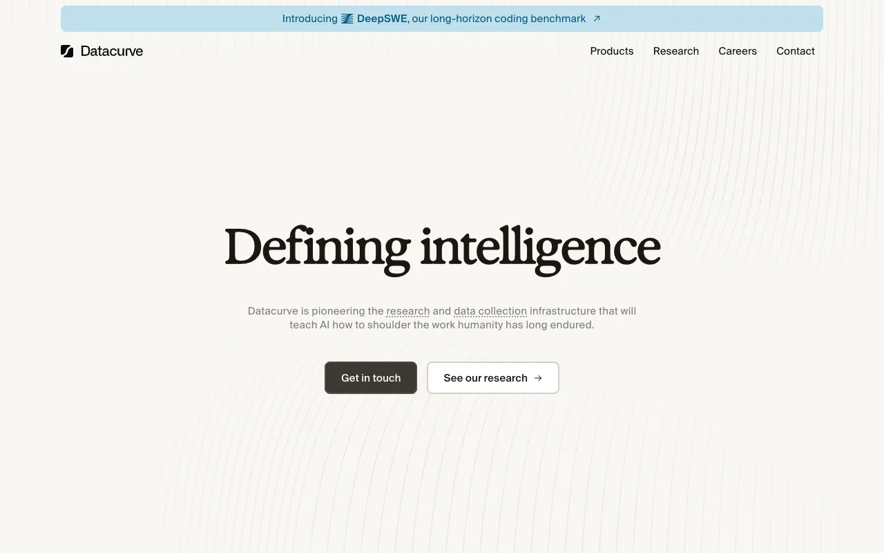 Screenshot of Datacurve