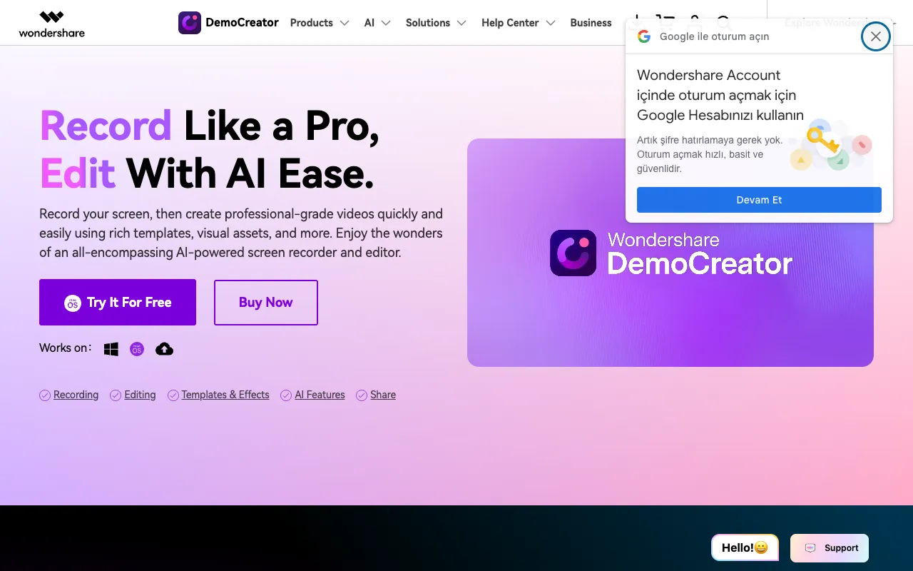 Screenshot of DemoCreator