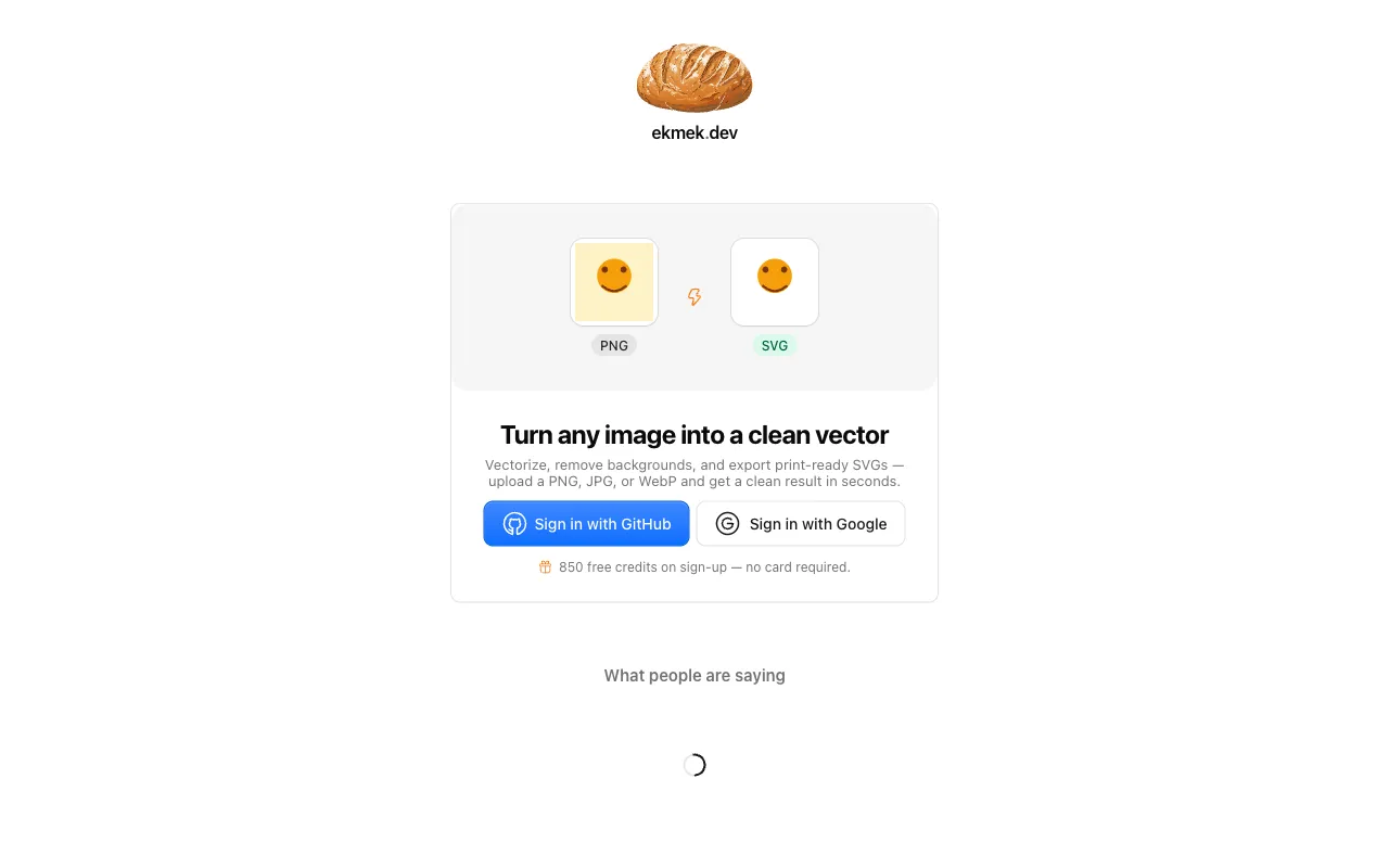 Screenshot of ekmek.dev