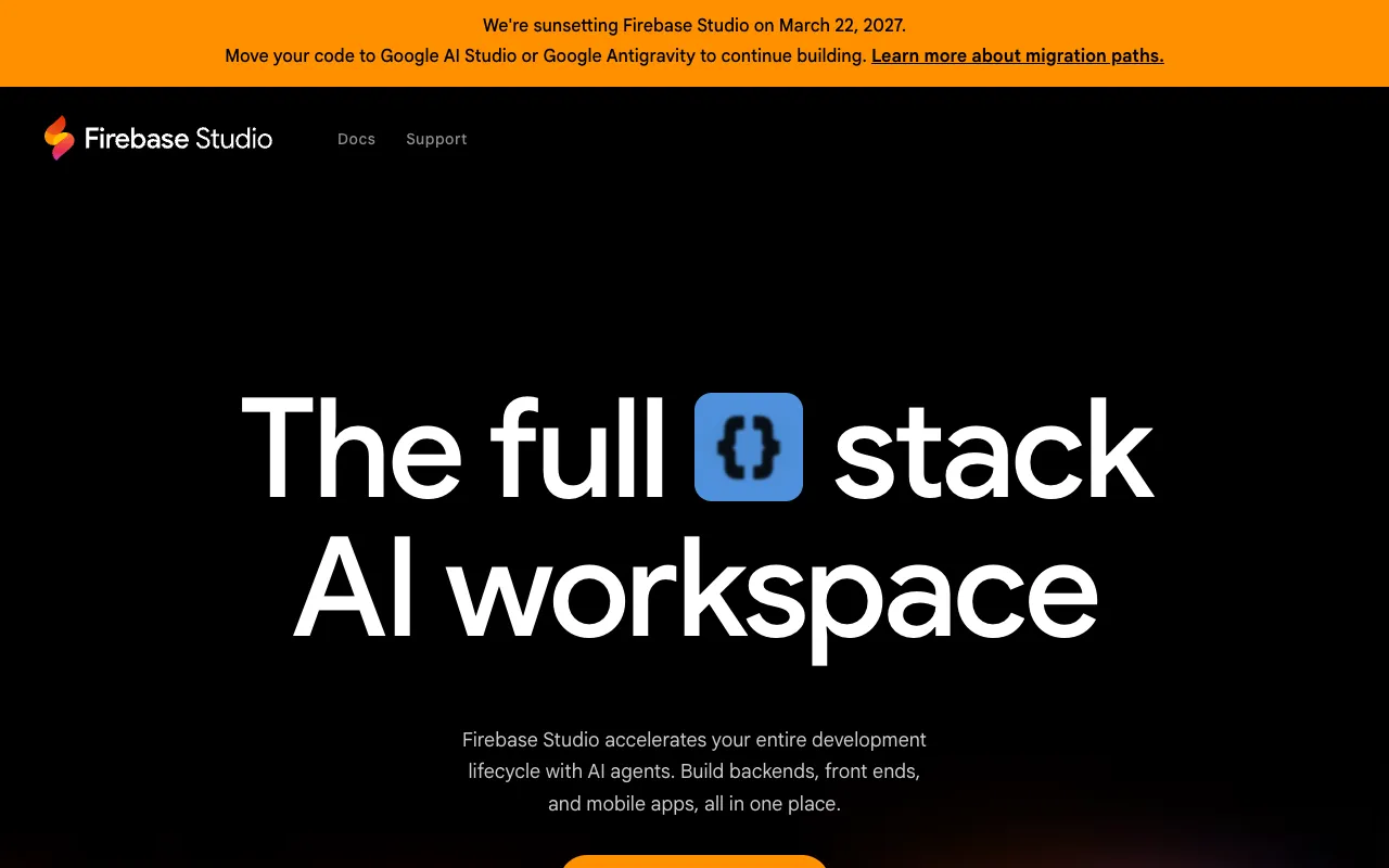 Screenshot of Firebase Studio