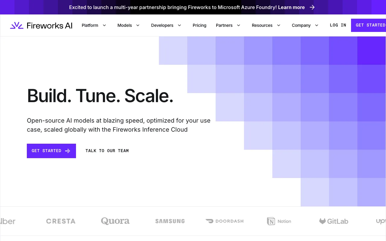 Screenshot of Fireworks AI