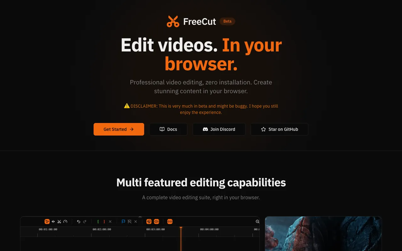 Screenshot of FreeCut