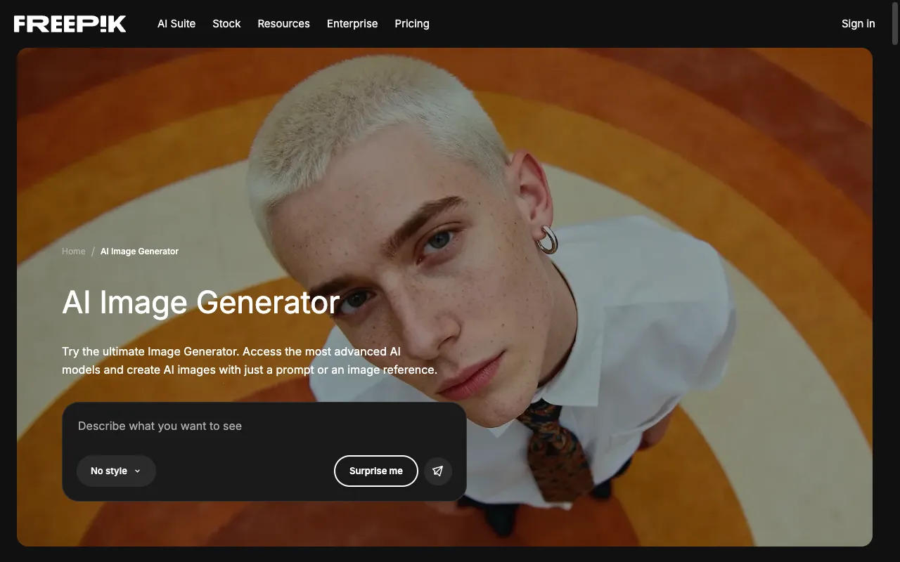 Screenshot of Freepik