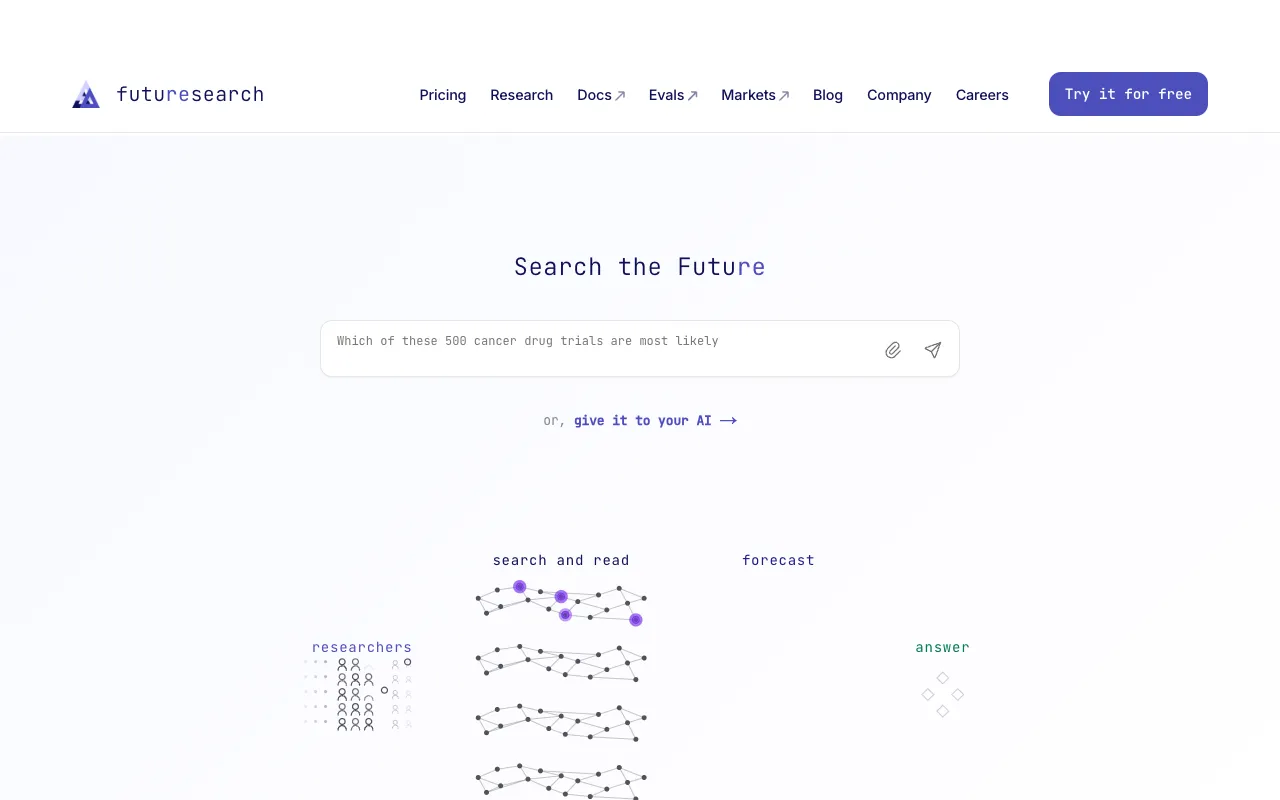 Screenshot of FutureSearch