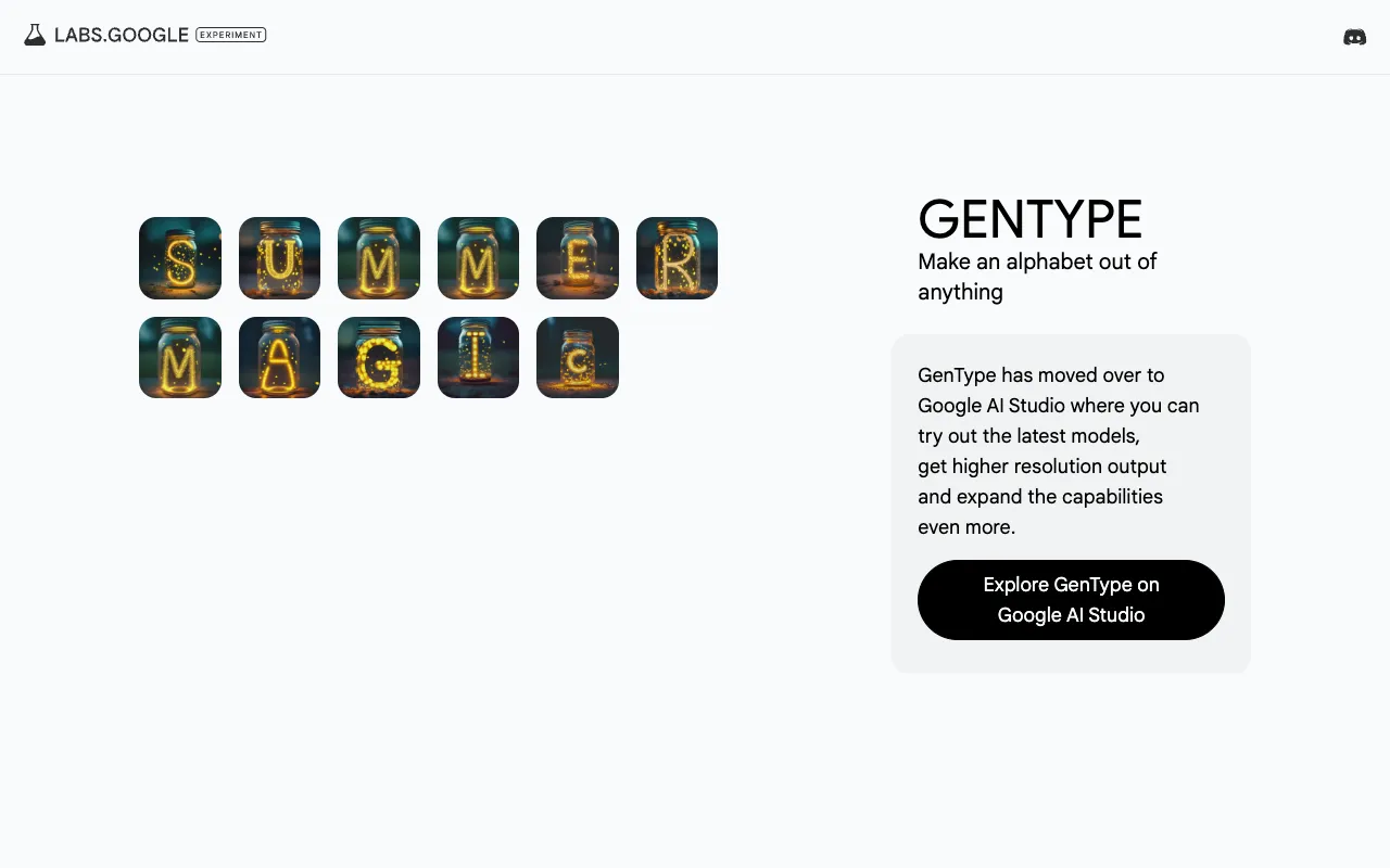 Screenshot of Google GenType