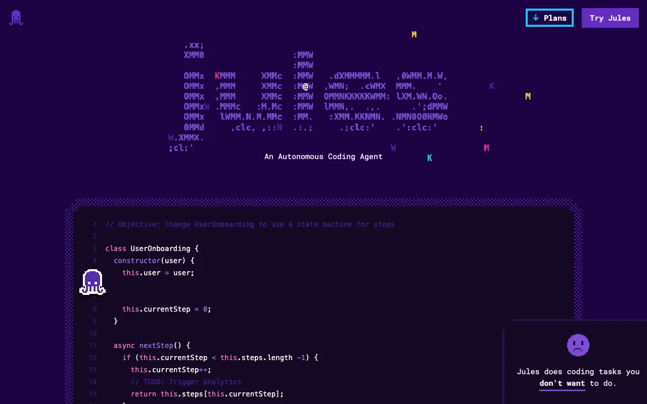 Screenshot of Google Jules