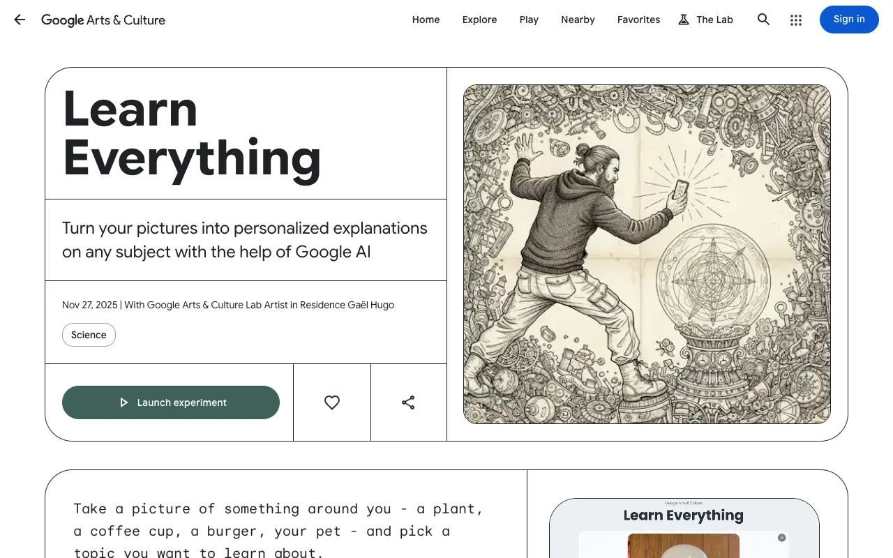 Screenshot of Google Learn Everything