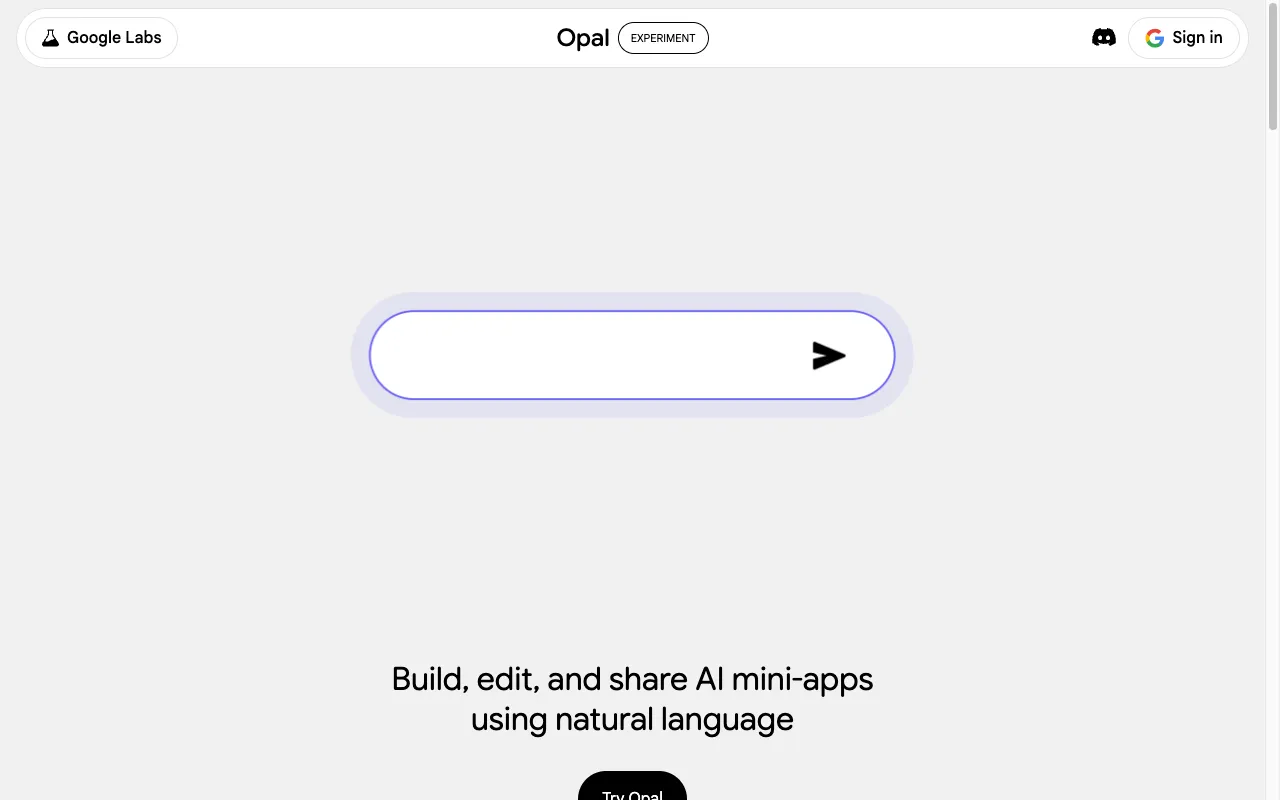 Screenshot of Google Opal