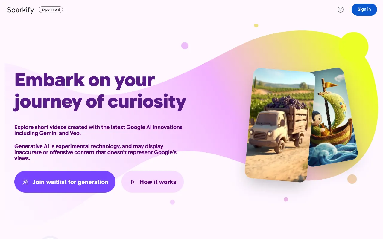 Screenshot of Google Sparkify