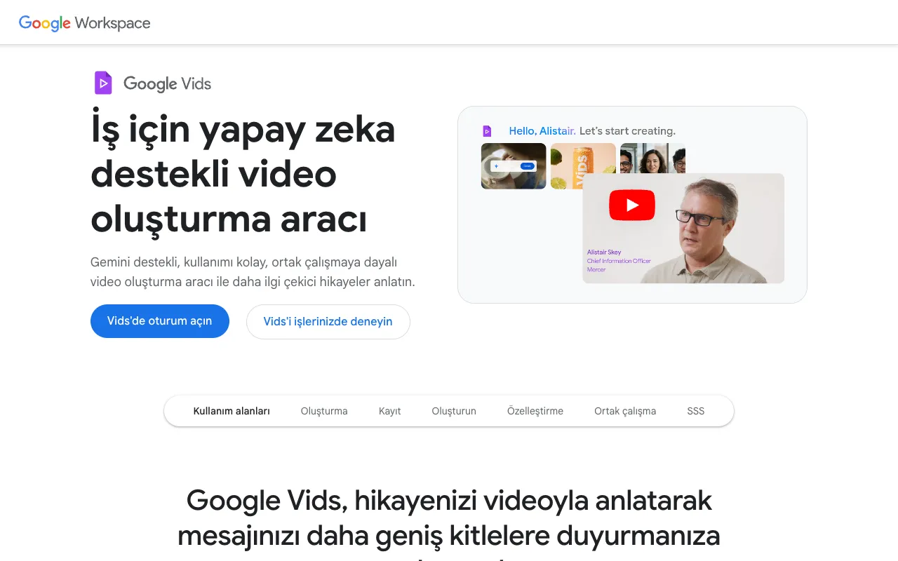 Screenshot of Google Vids