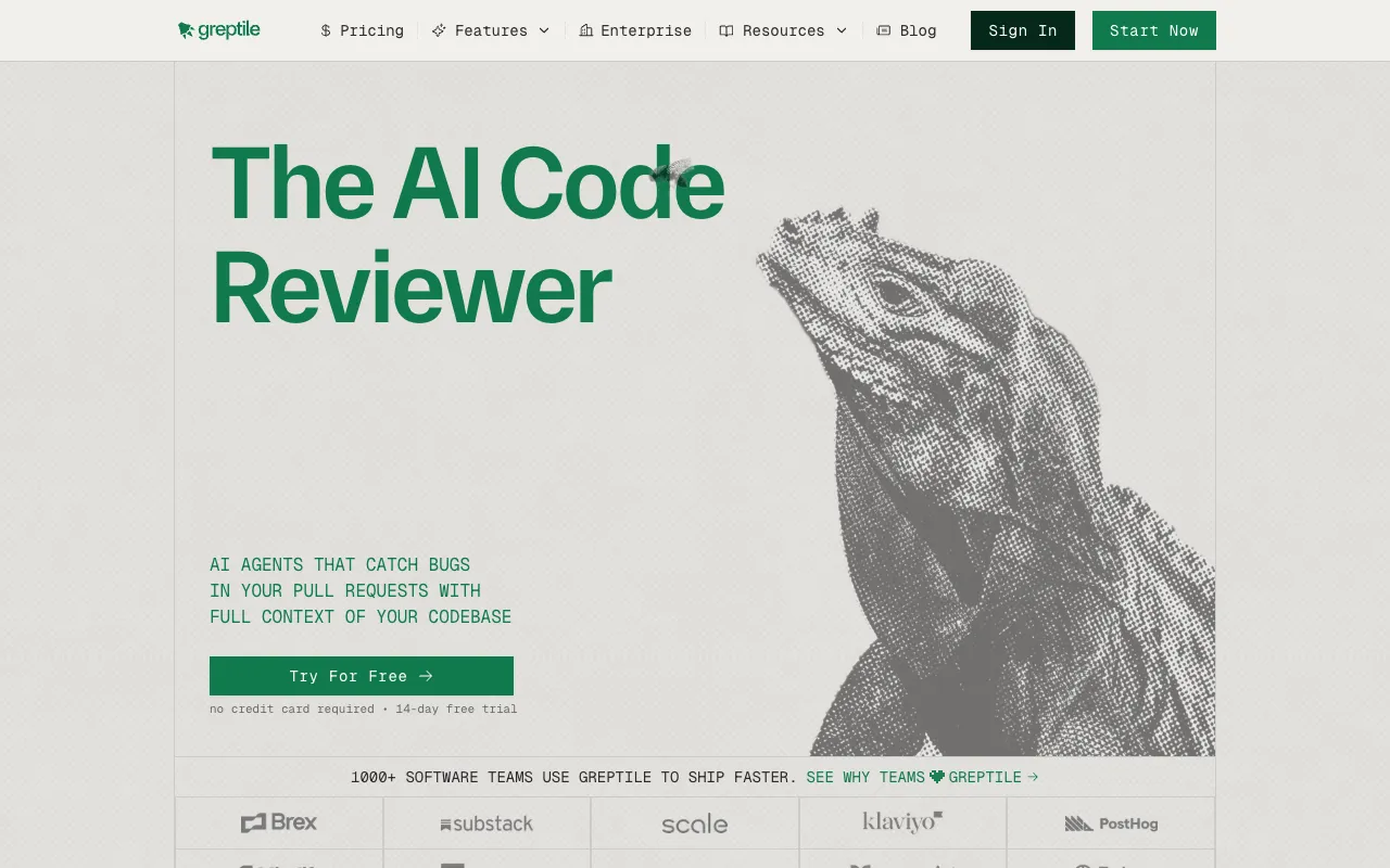 Screenshot of Greptile