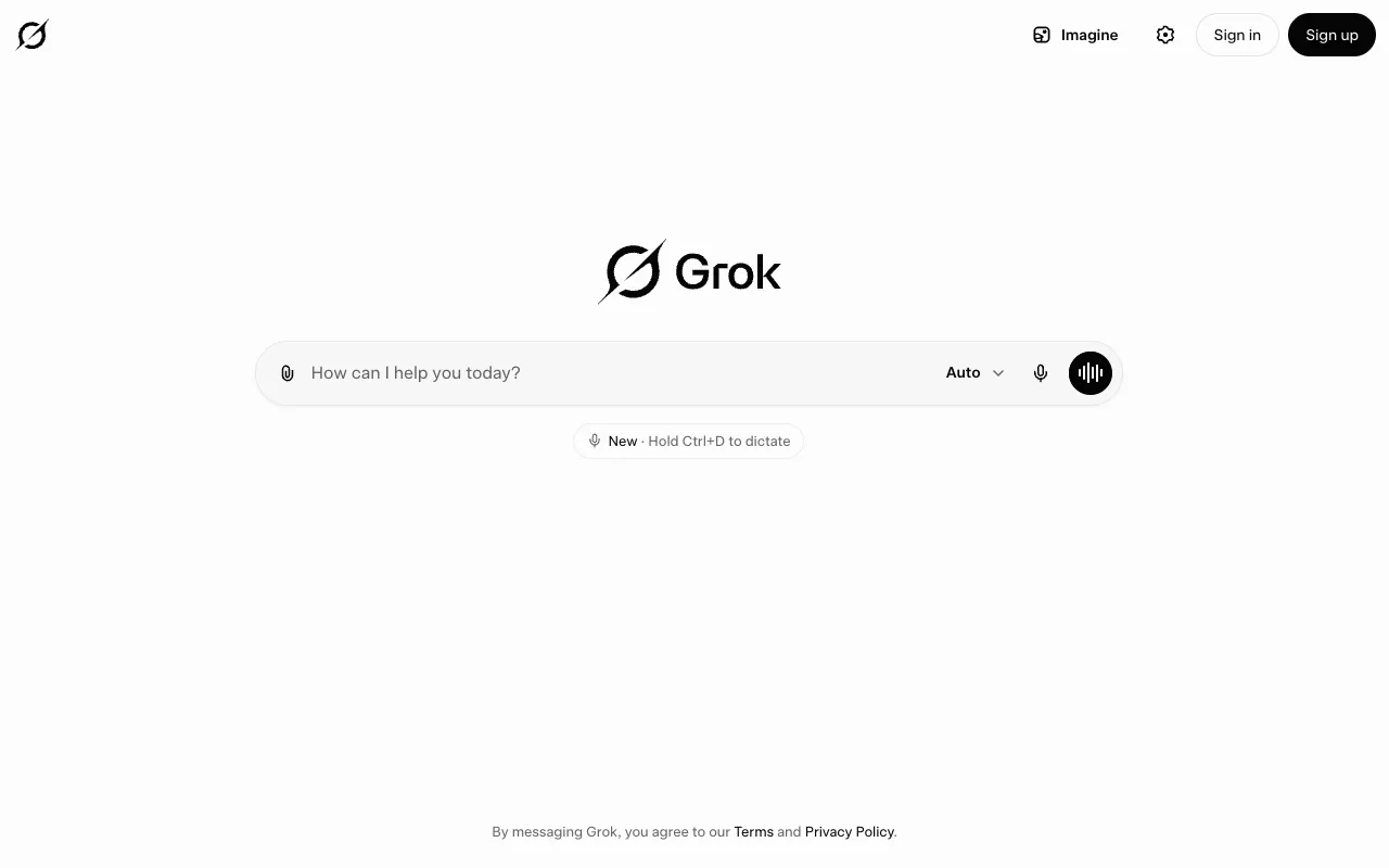 Screenshot of Grok