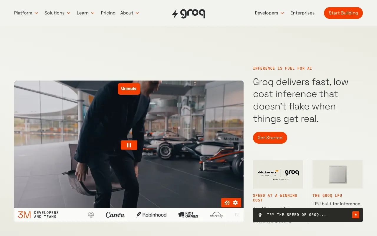 Screenshot of Groq