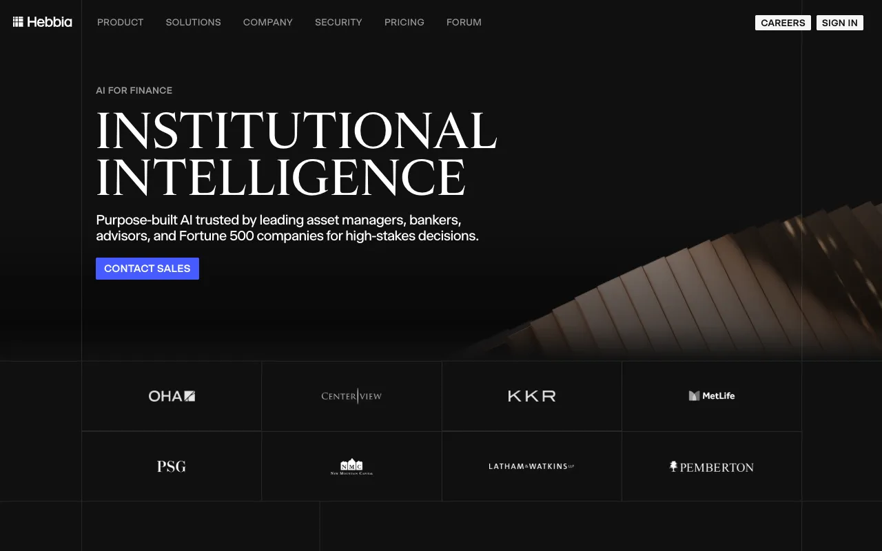 Screenshot of Hebbia