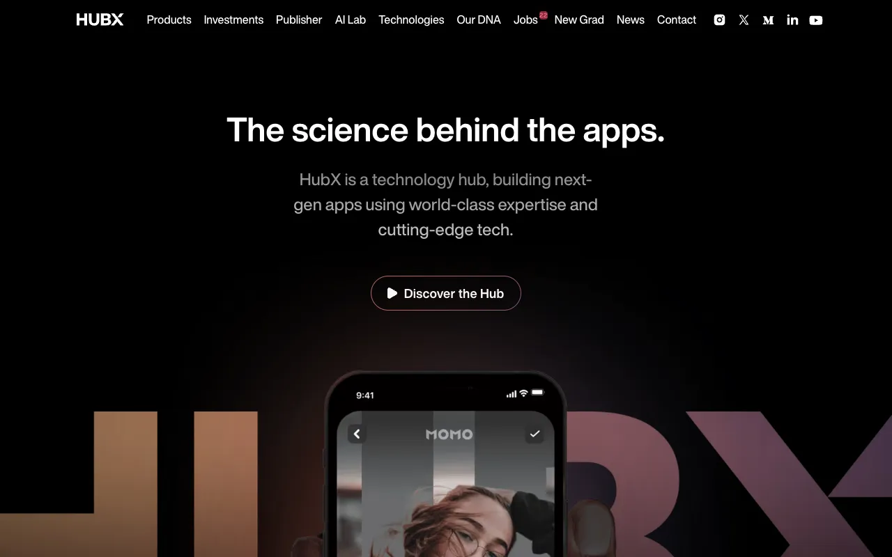 Screenshot of HubX