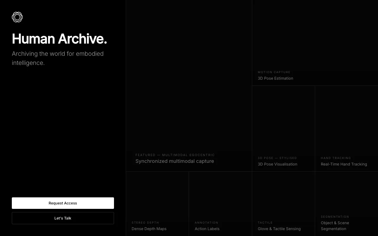 Screenshot of Human Archive