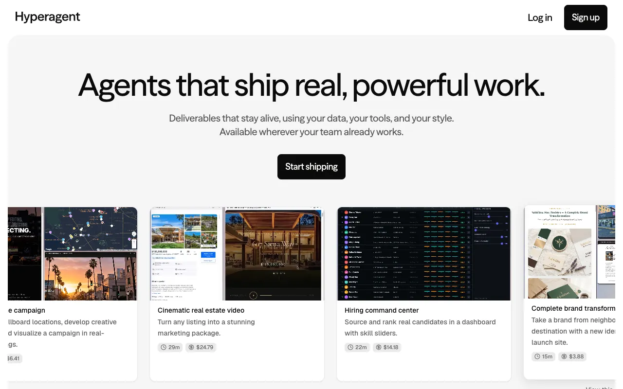 Screenshot of Hyperagent