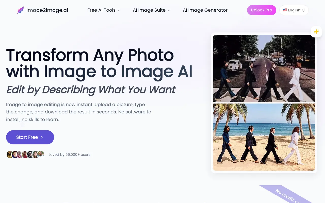 Screenshot of Image2Image.ai