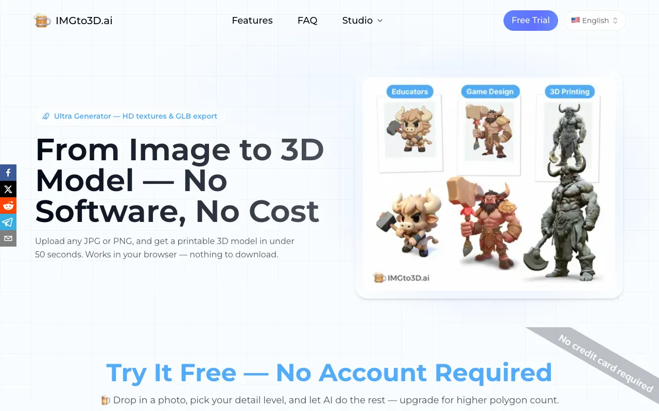 Screenshot of IMGto3D.ai