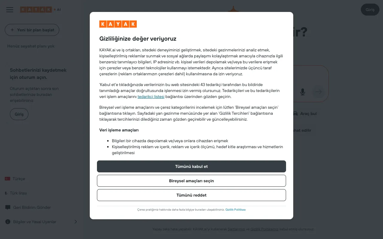 Screenshot of KAYAK.ai