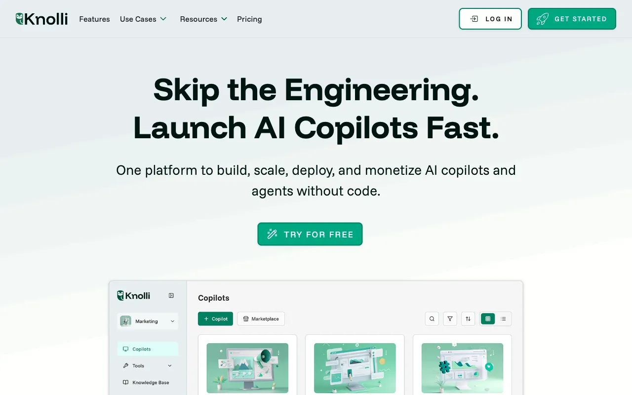 Screenshot of Knolli.ai