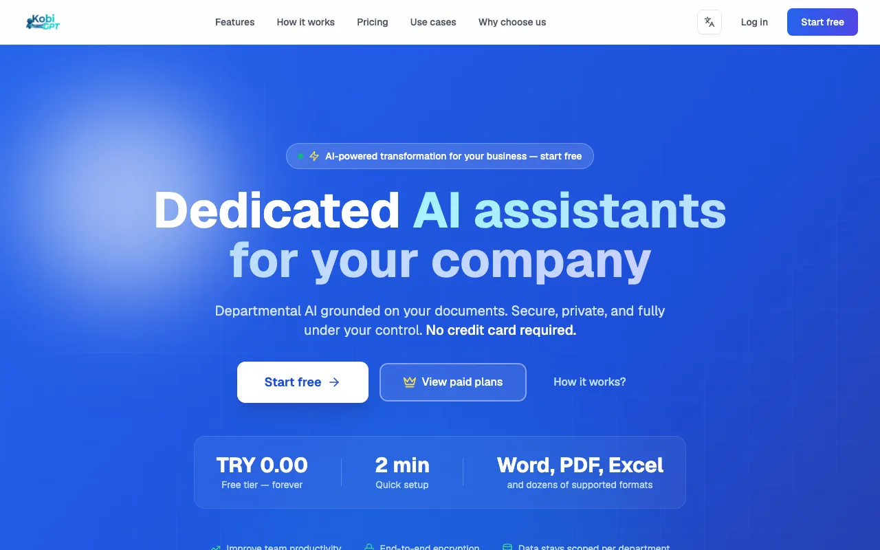 Screenshot of KobiGPT