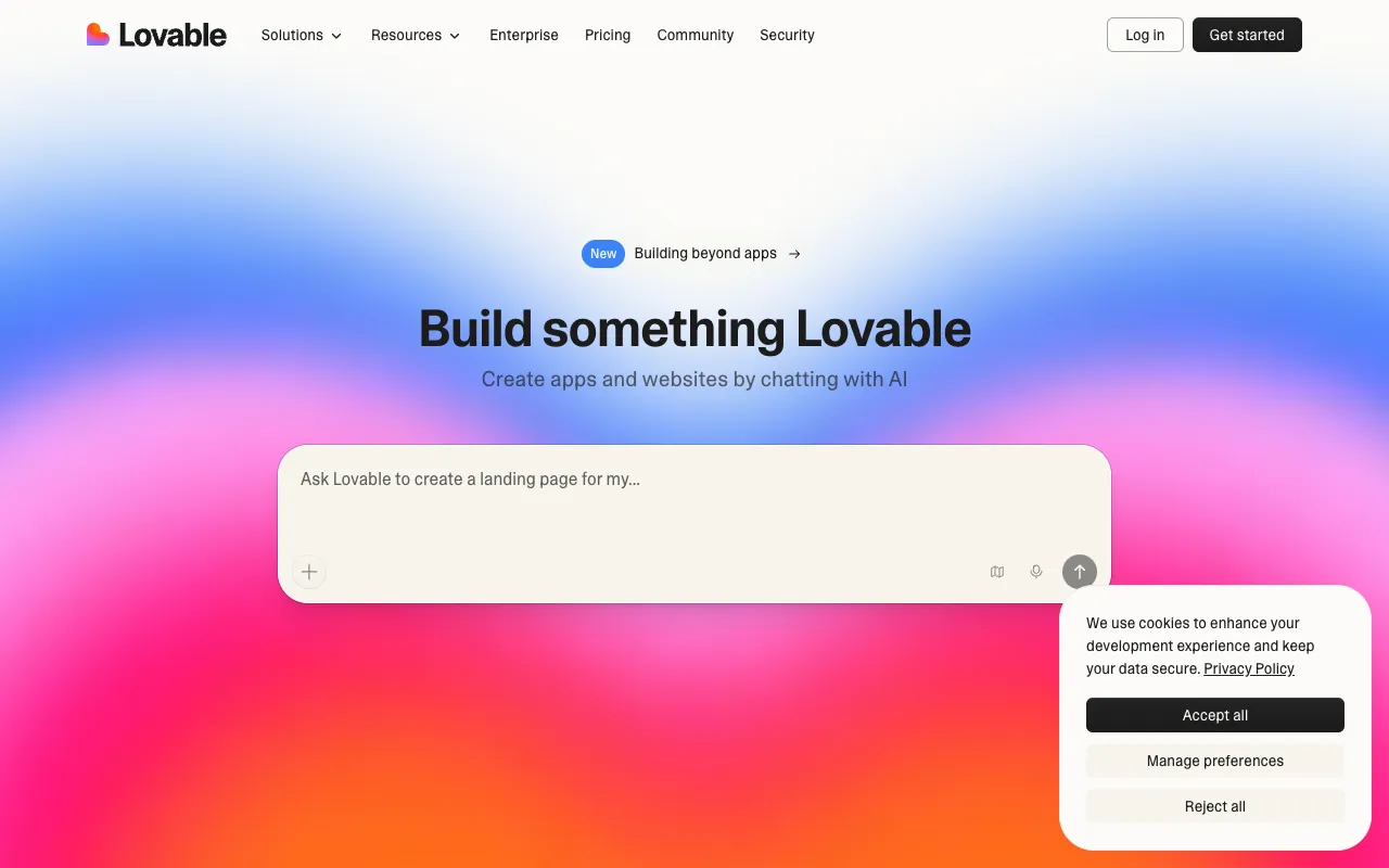 Screenshot of Lovable