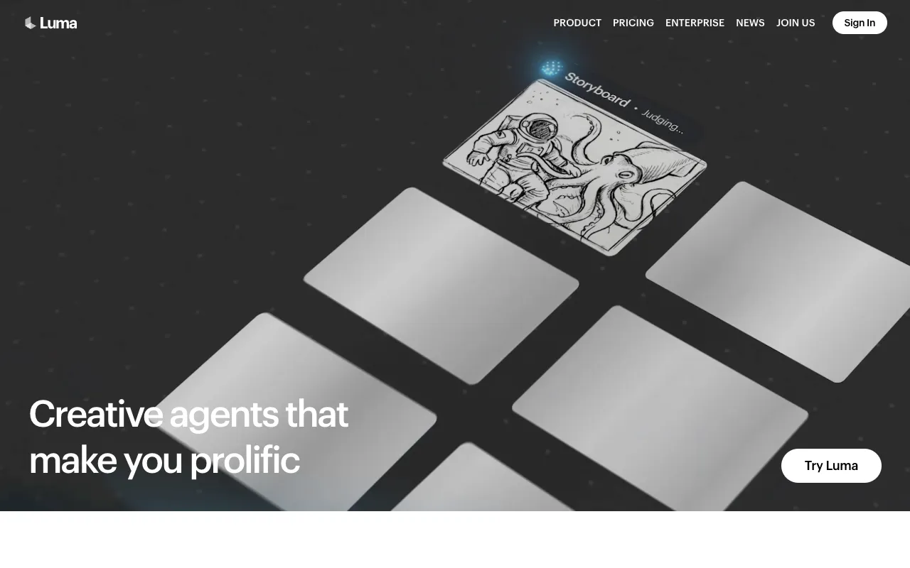 Screenshot of Luma AI