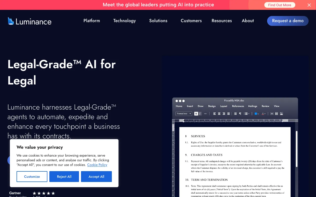 Screenshot of Luminance