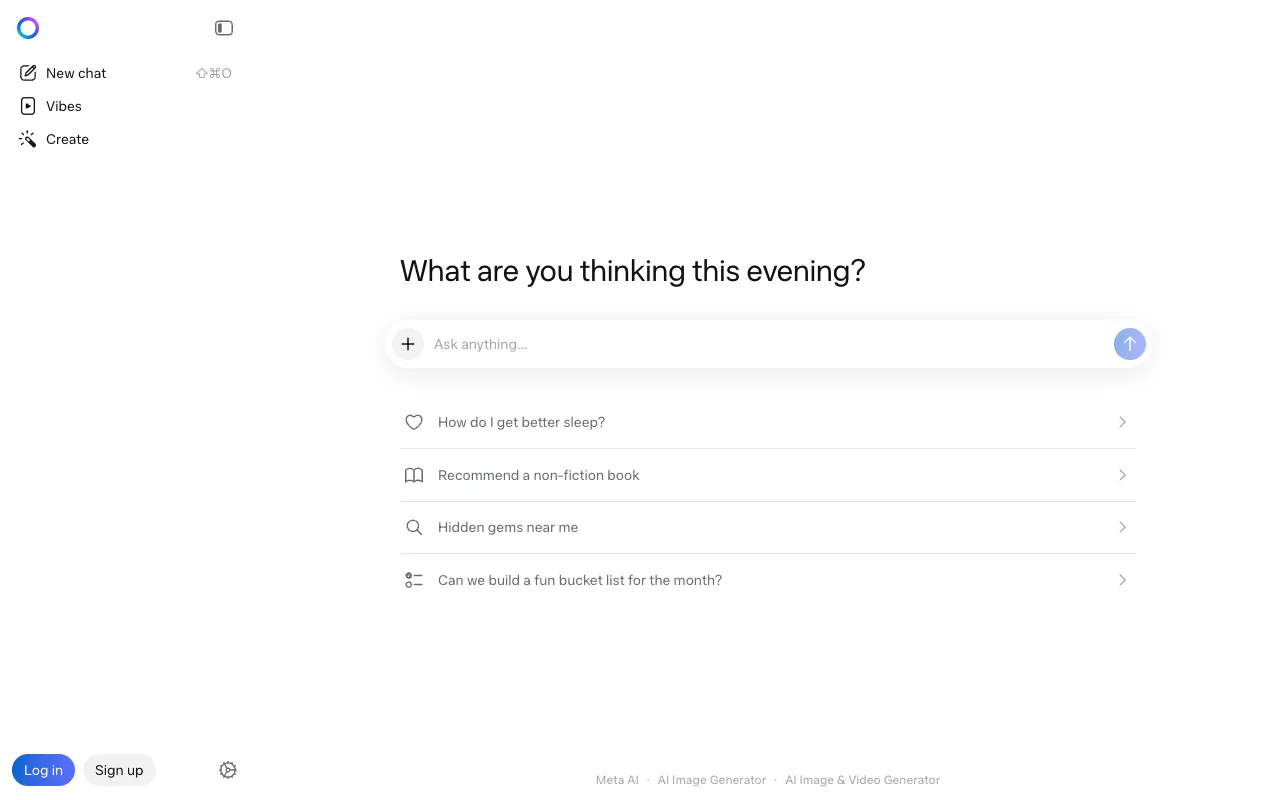 Screenshot of Meta AI