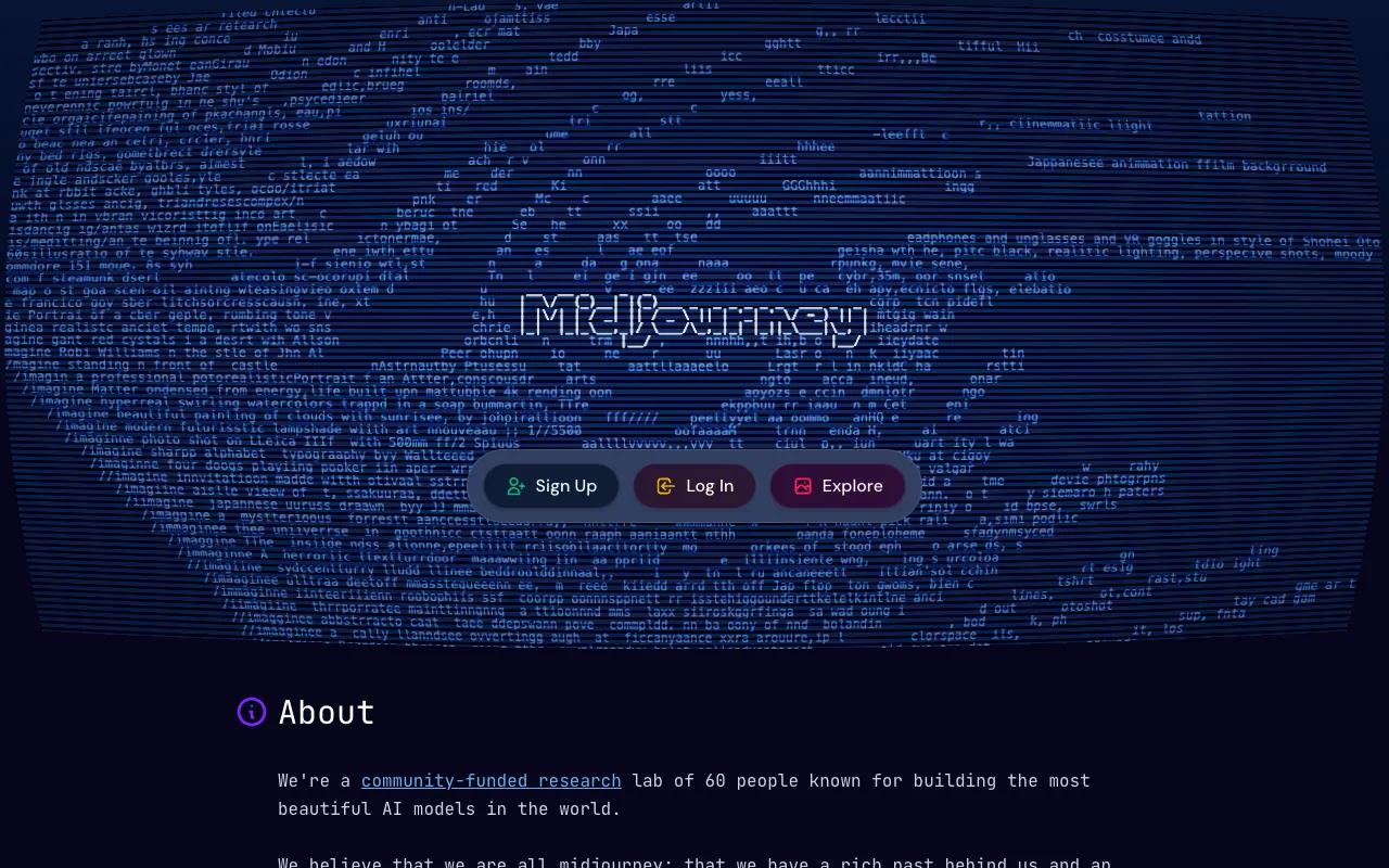 Screenshot of Midjourney